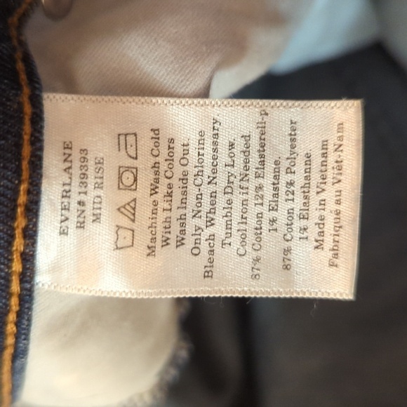 Dark wash skinny ankle jeans size 27 Tall mid-rise with stretch Everlane - Picture 8 of 8